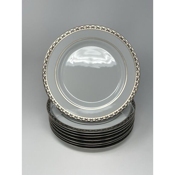 LS Collection Sevilla By Vicente Wolf Metallic Scrolls Dinner Plate 10 7/8” - Picture 3 of 5